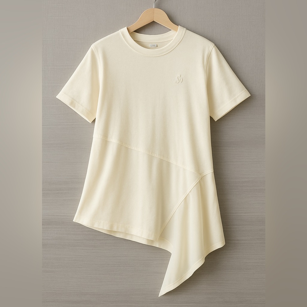 JW Anderson x Uniqlo Cream Asymmetrical T-Shirt - Size S